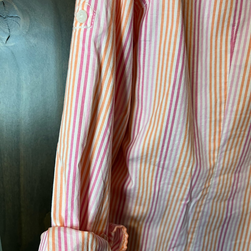 L.L Bean Striped Button Up - image 3